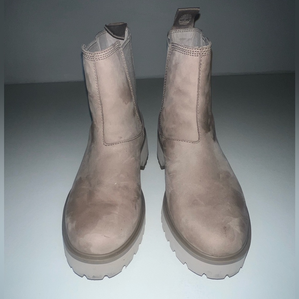 Timberland Women's Carnaby Cool Mid Chelsea Boot Taupe Gray Size 8 - Picture 2 of 5